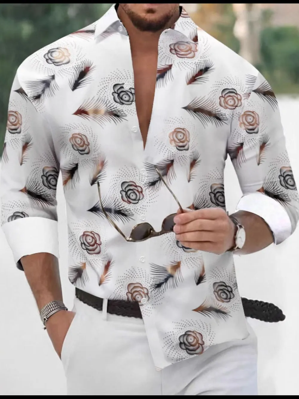 Men's Full Size Button Up Long Sleeve Shirt Plus Size, image 6