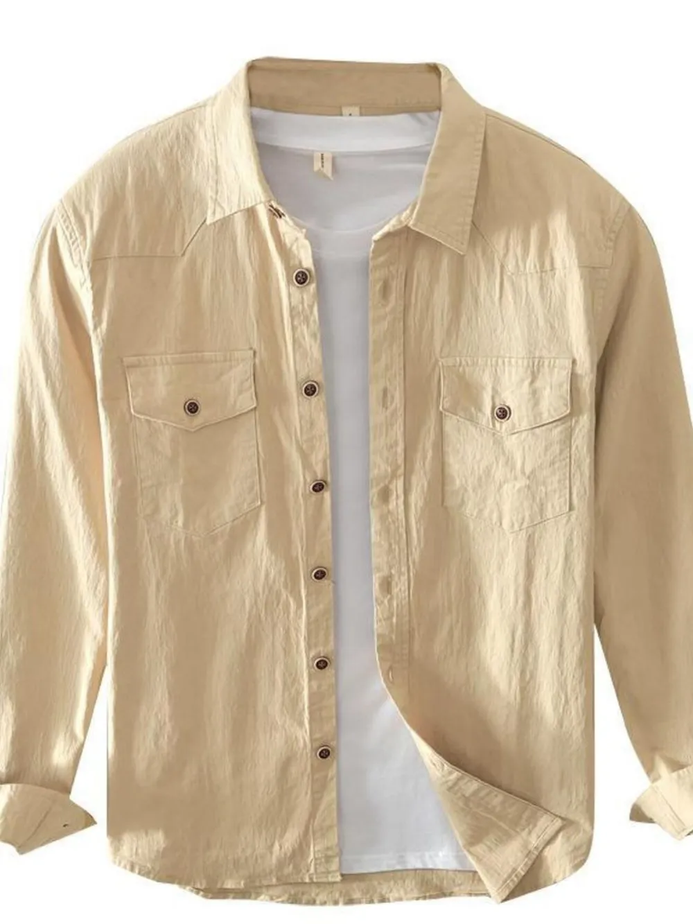 Men's Plus Size Button Up Long Sleeve Shirt, image 3