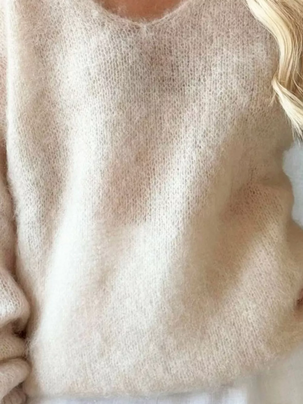 V-Neck Dropped Shoulder Sweater, image 3