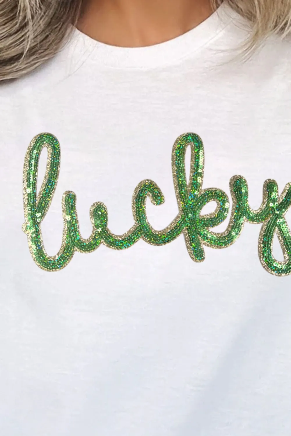 Sequined Lucky St.Patricks Day T-Shirt, image 4