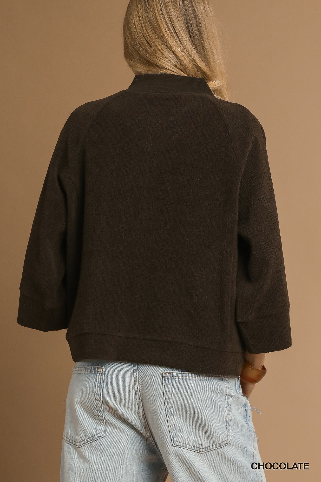 Textured Knit V-Neck Top, image 4
