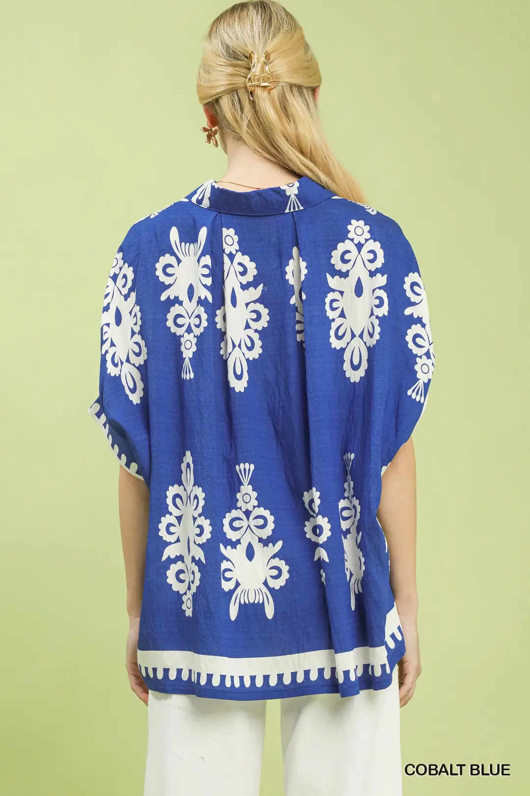 Abstract Print Button Down Short Sleeve Shirt, image 2