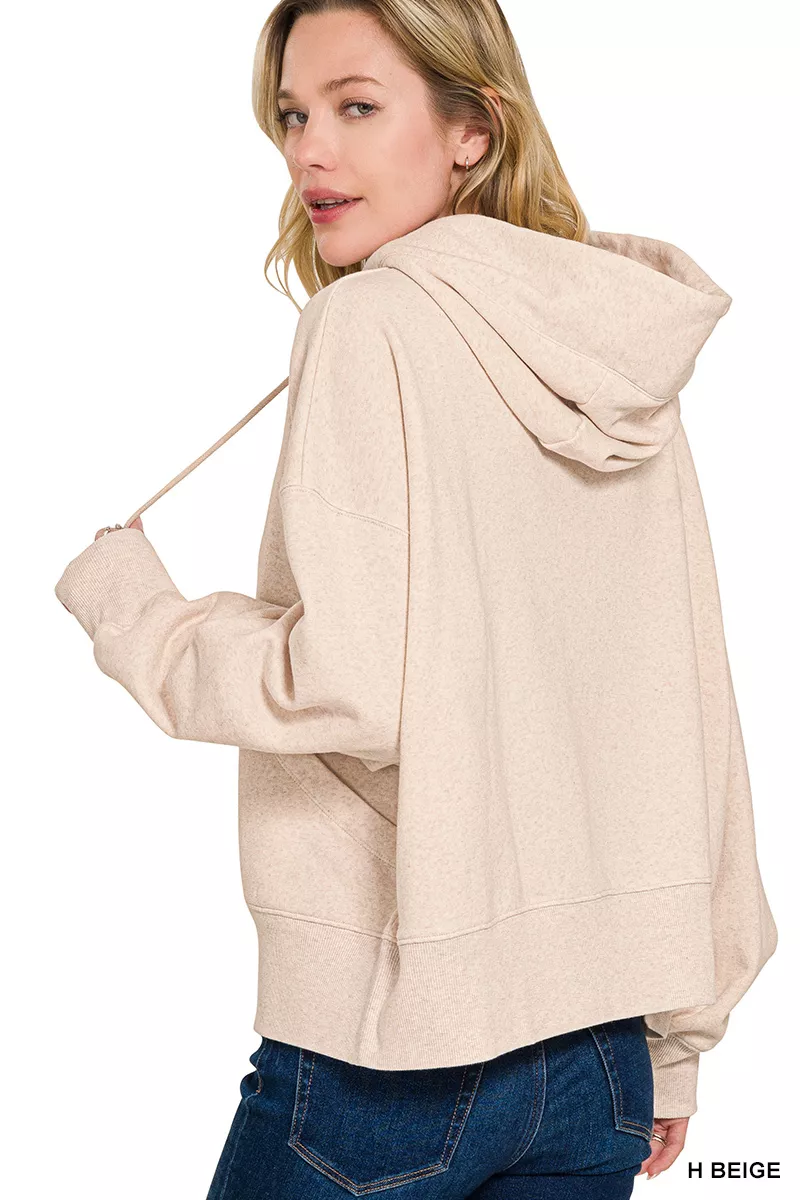 Oversized Fleece Kangaroo Pocket Hoodie, image 3