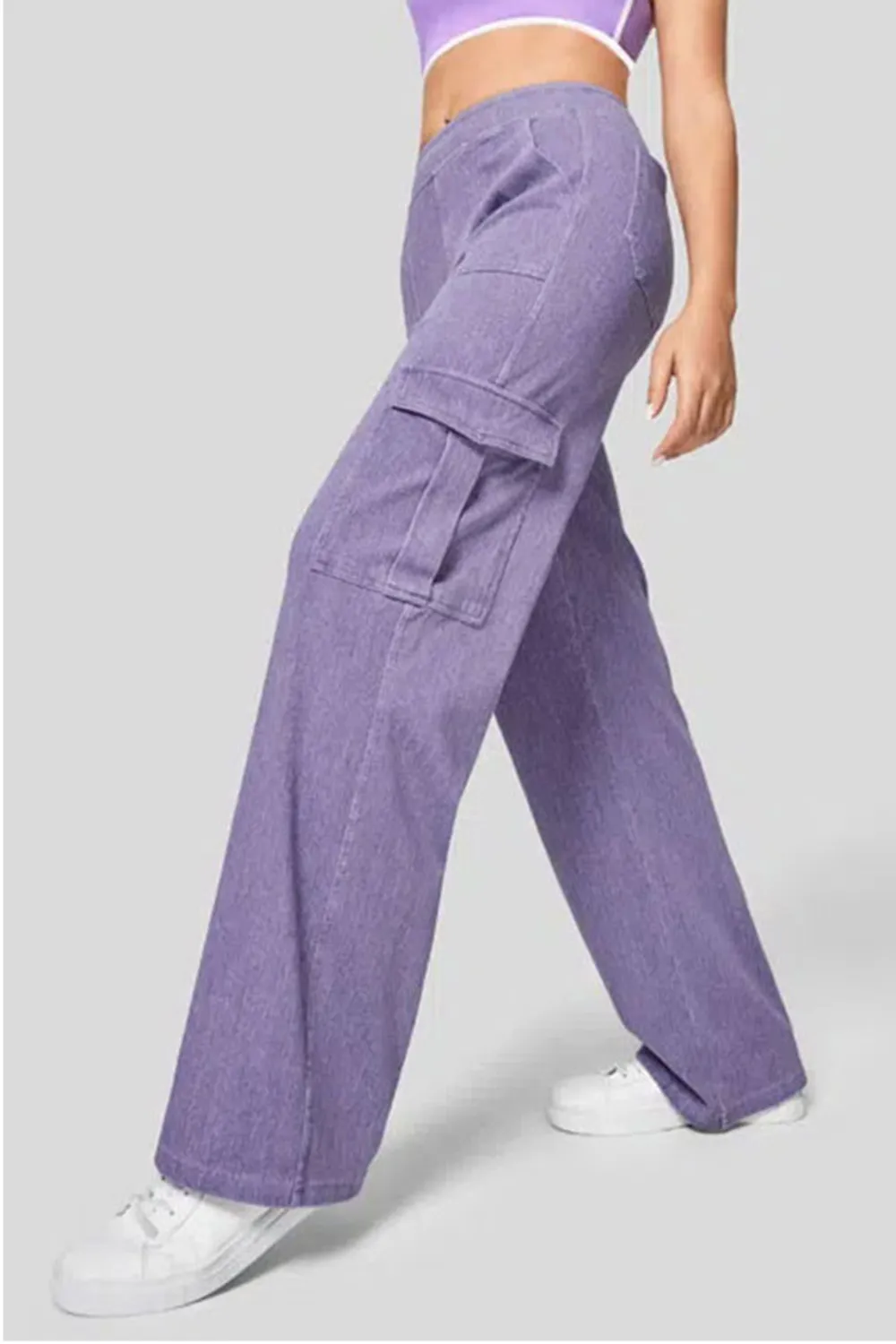 High Waist Straight Leg Cargo Jeans, image 13