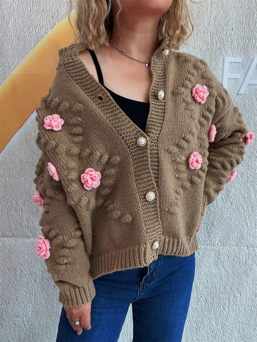 Flower Button Up Long Sleeve Cardigan, image 13