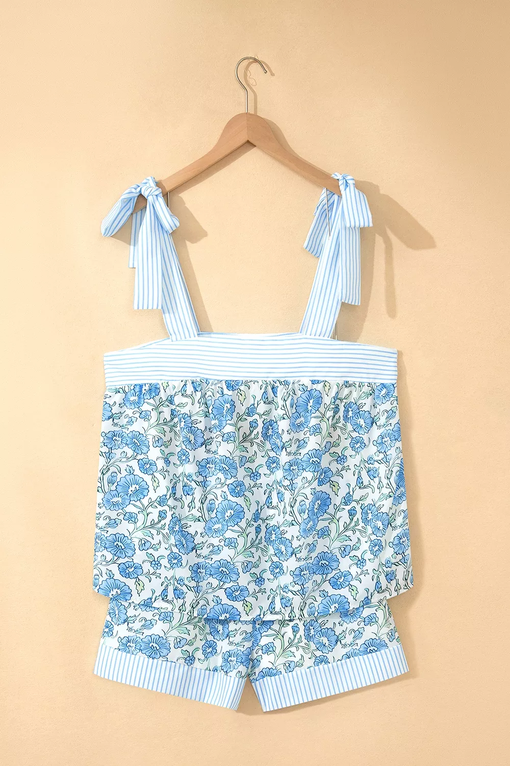 Floral Print Tie-Strap Top and Shorts Set, image 4