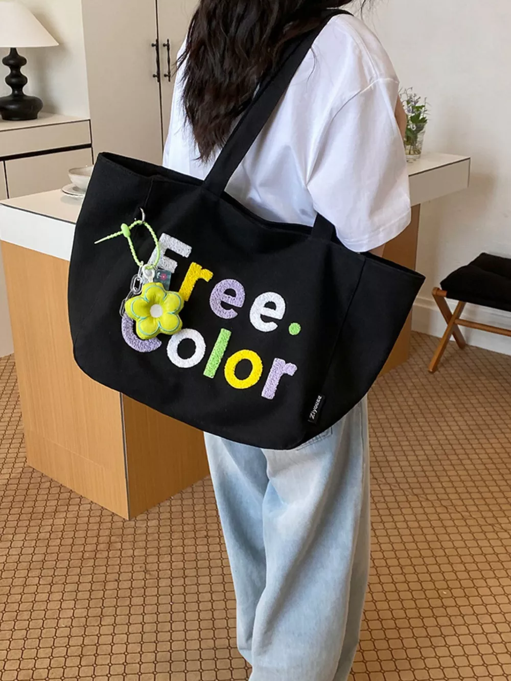Letter Canvas Shoulder Bag, image 4