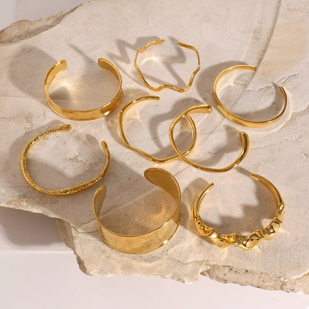 18K Gold-Plated Stainless Steel Open Ring, image 2