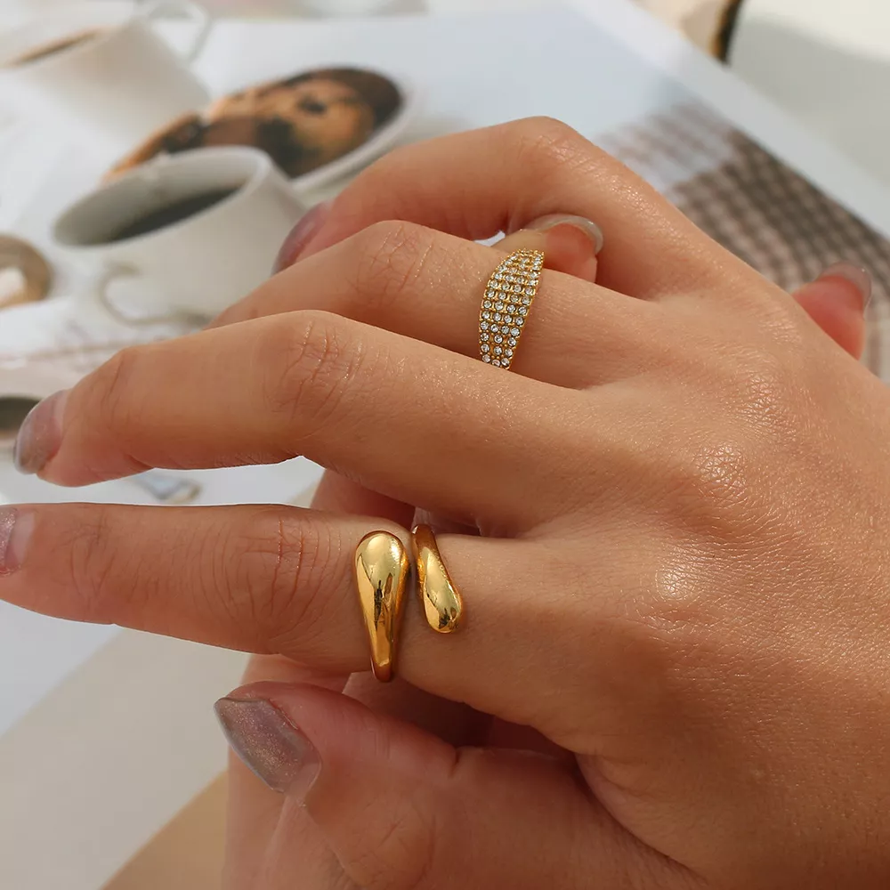 18K Gold-Plated Bypass Ring, image 2