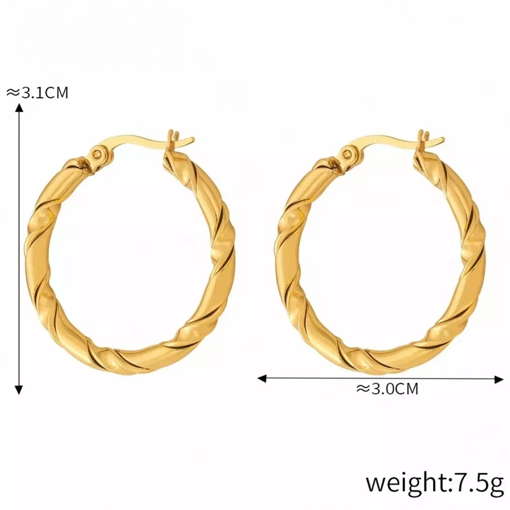 18K Gold-Plated Hoop Earrings, image 2