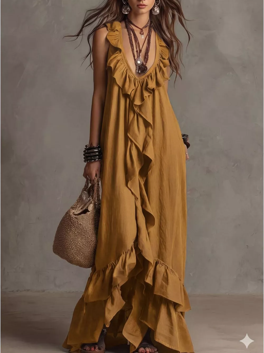 Ruffled Sleeveless Maxi Dress, image 15