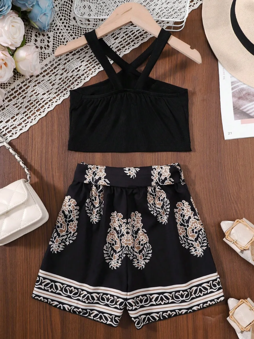 Children's Cami and Printed Pants Set, image 2