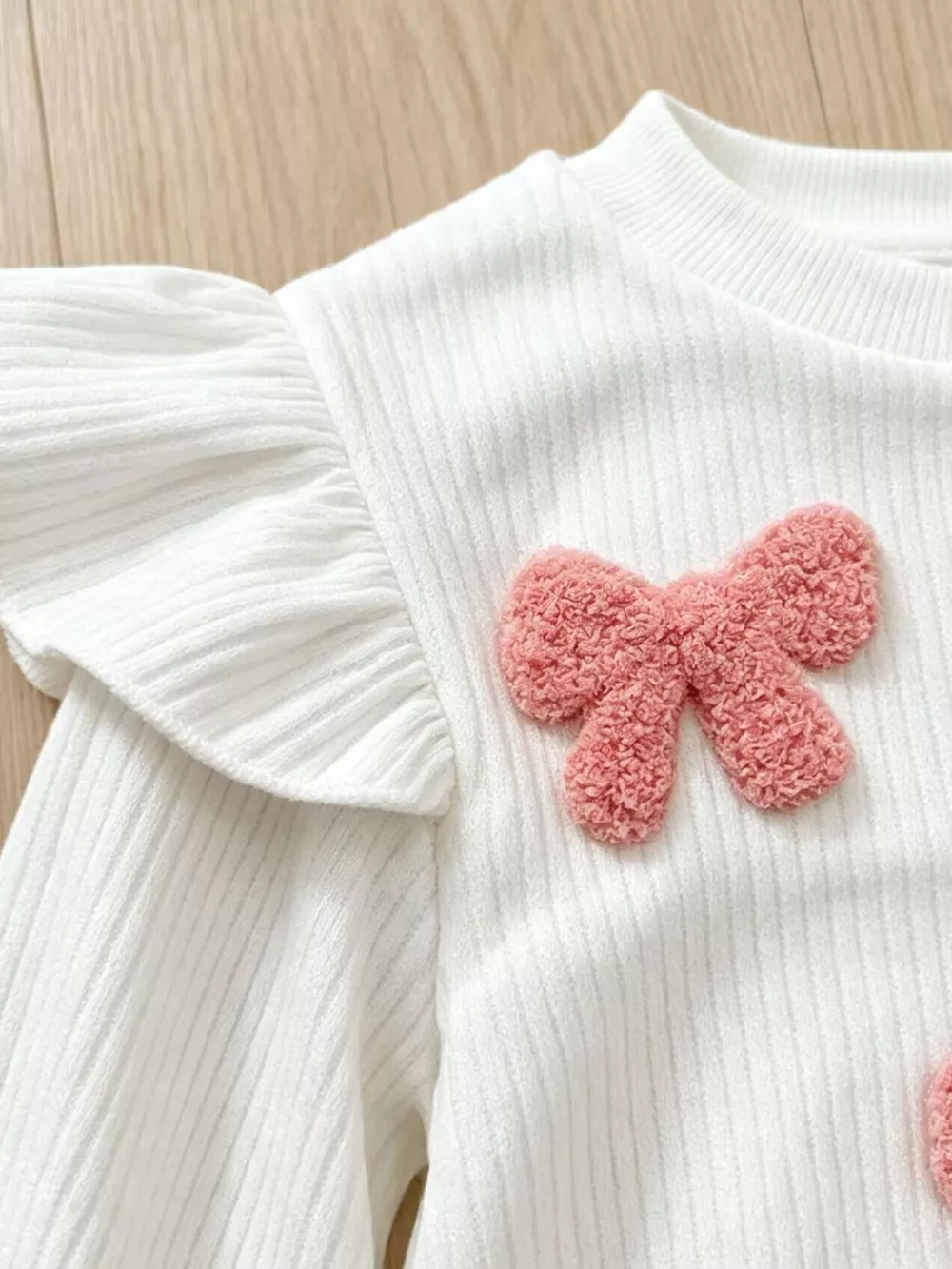 Children's Ruffled Long Sleeve Top and Flare Pants Set, image 2