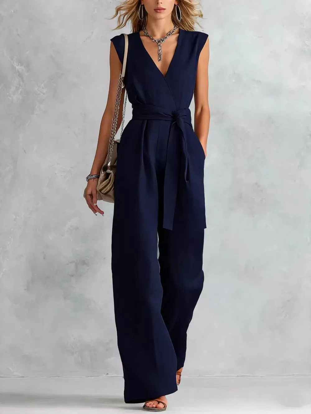 Sleeveless Wide Leg Jumpsuit, image 4