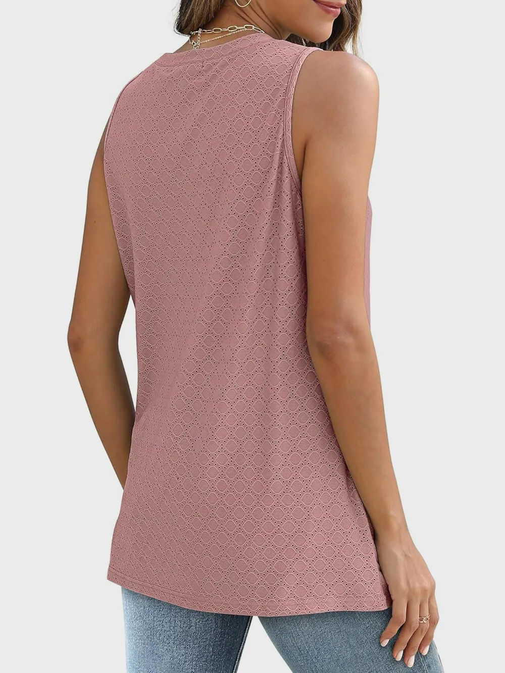 Eyelet Round Neck Tank, image 15