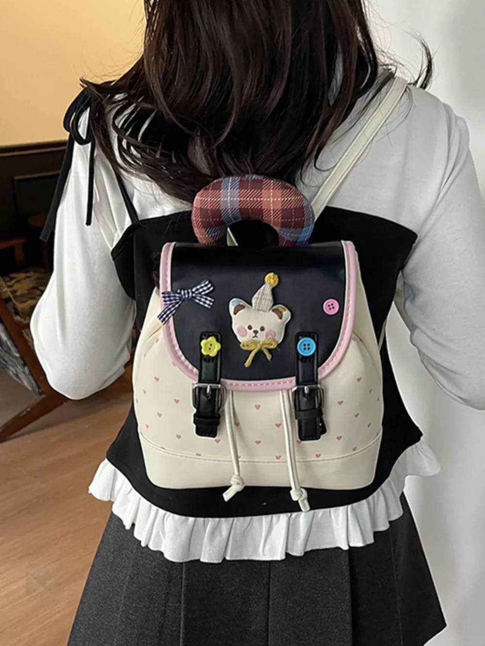 Cartoon Bear Decorated Backpack Bag, image 5