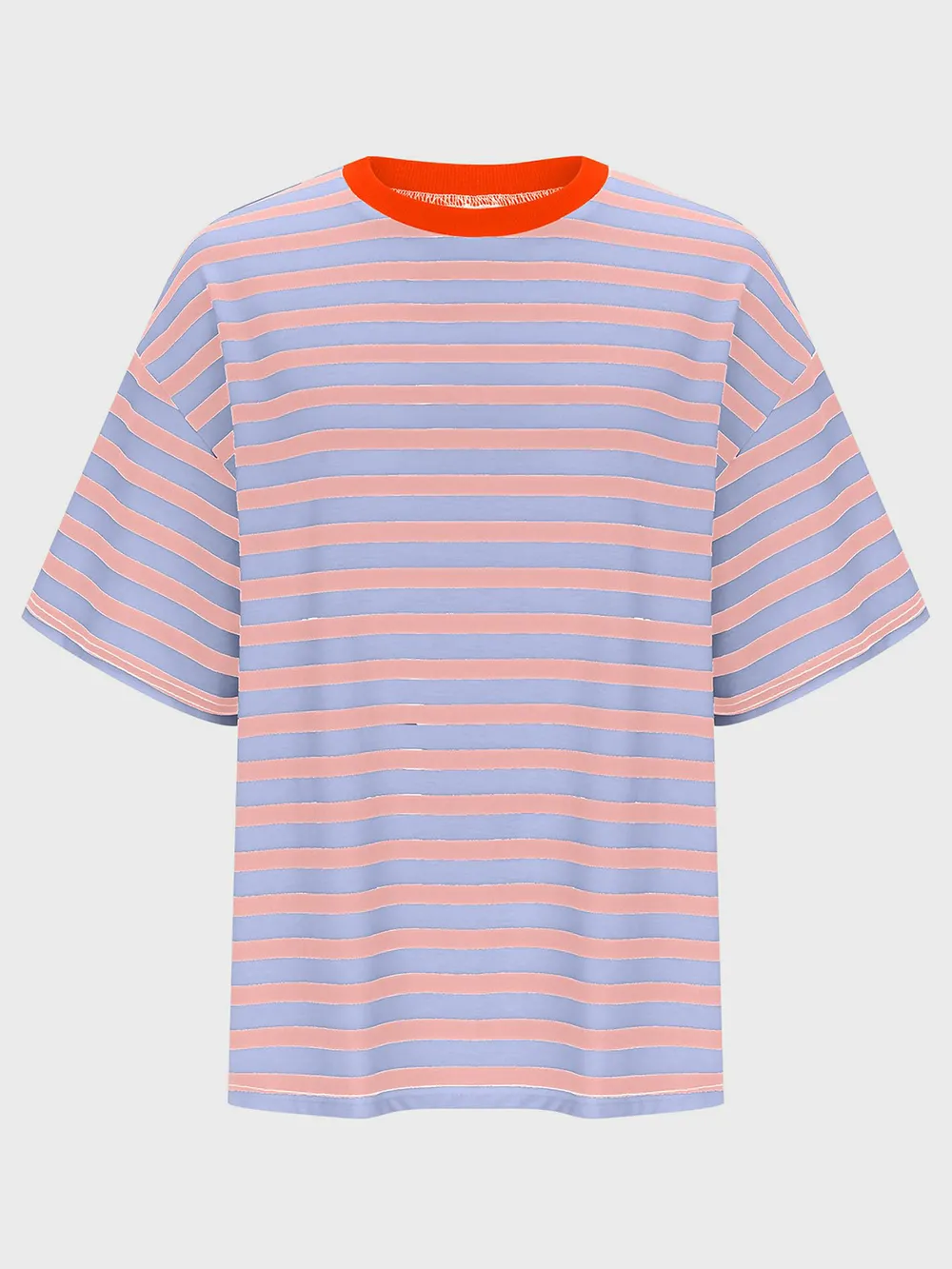 Striped Round Neck Half Sleeve T-Shirt, image 32
