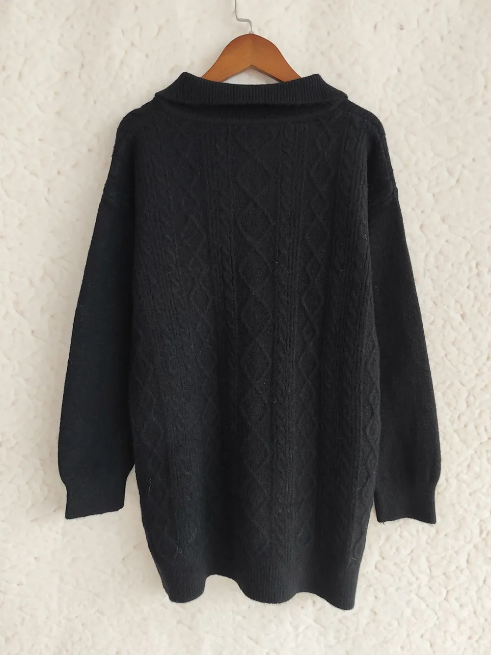 Texture Zip Collar Long Sleeve Sweater, image 22