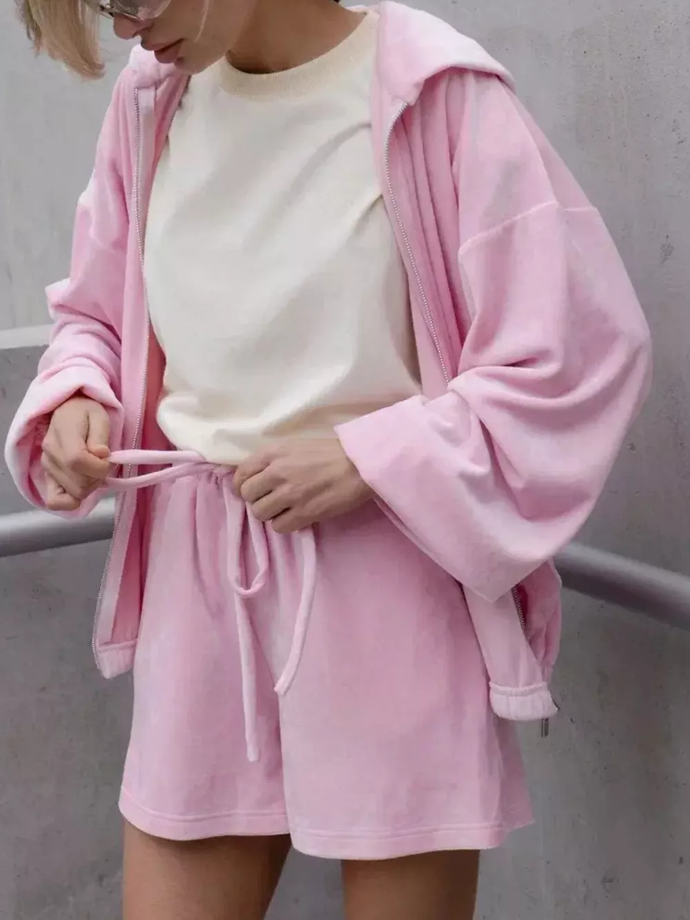Zip Up Hooded Outerwear and Shorts Set, image 17