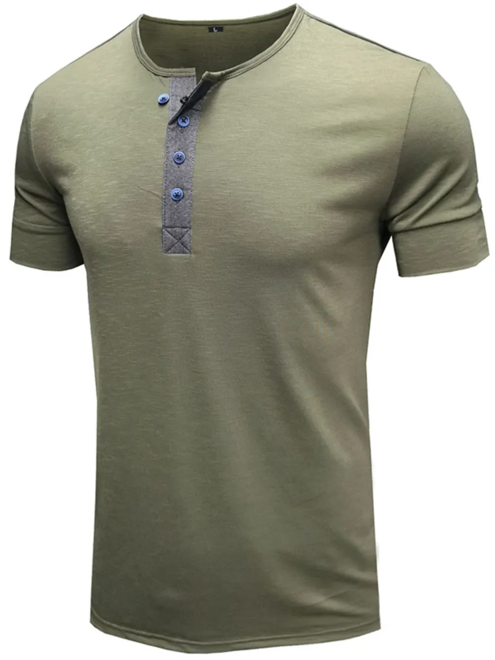 Men's Classic Button Detail Henley Polo T-Shirt, image 9
