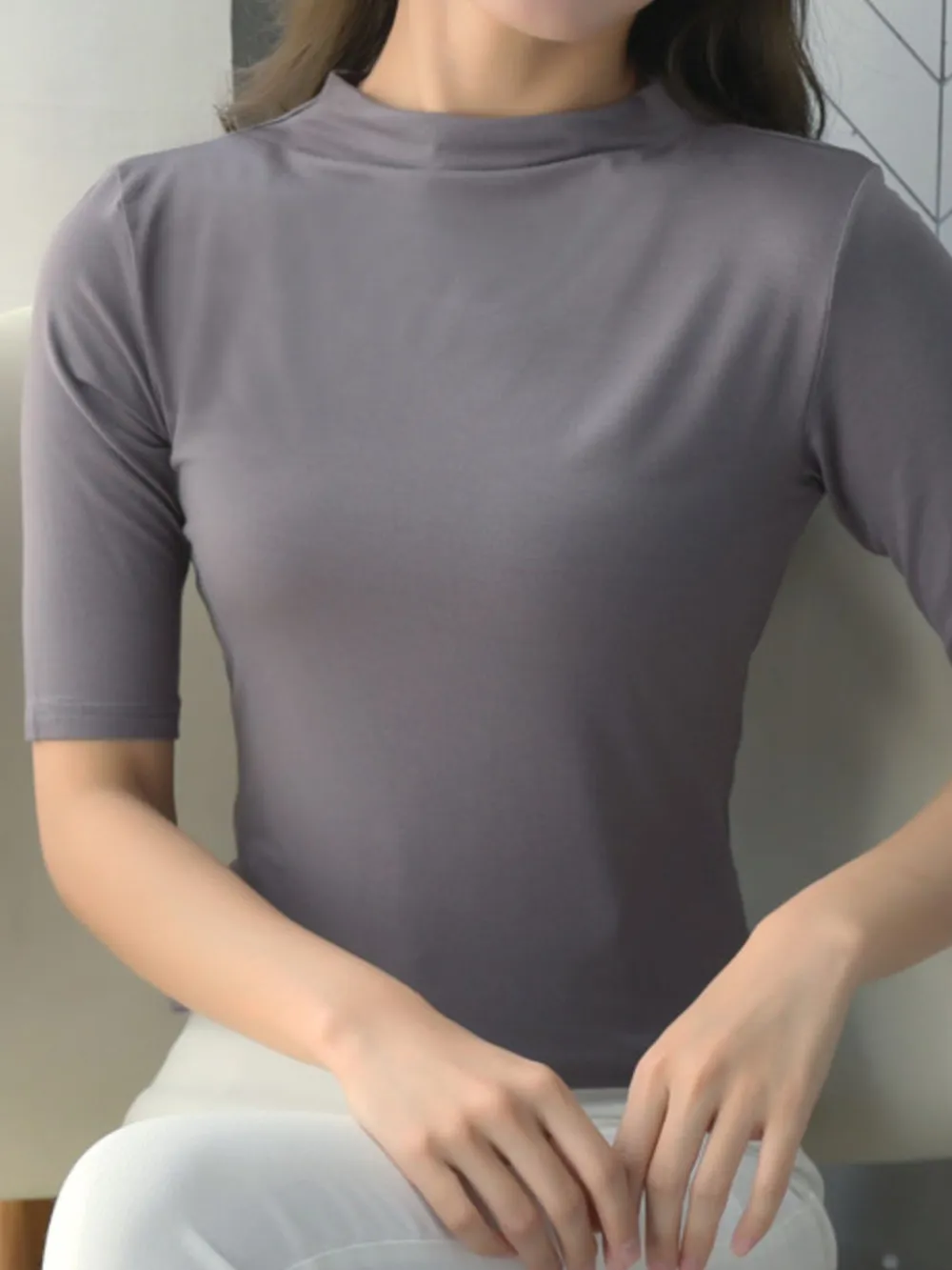 Solid Color Short Sleeve T-Shirt, image 13
