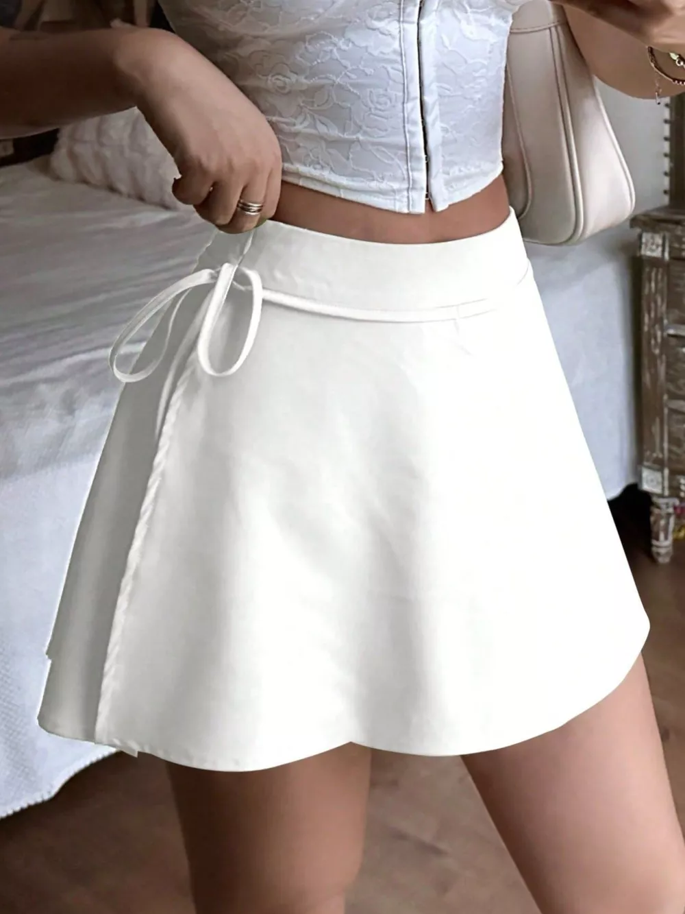 Tie Detail Mini Skort, image 2