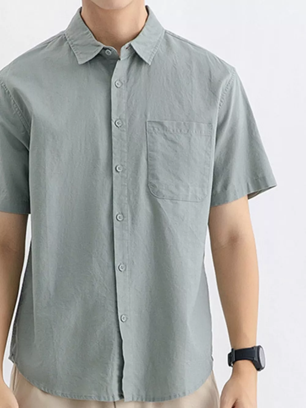 Men's Plus Size Button Up Short Sleeve Shirt, image 3