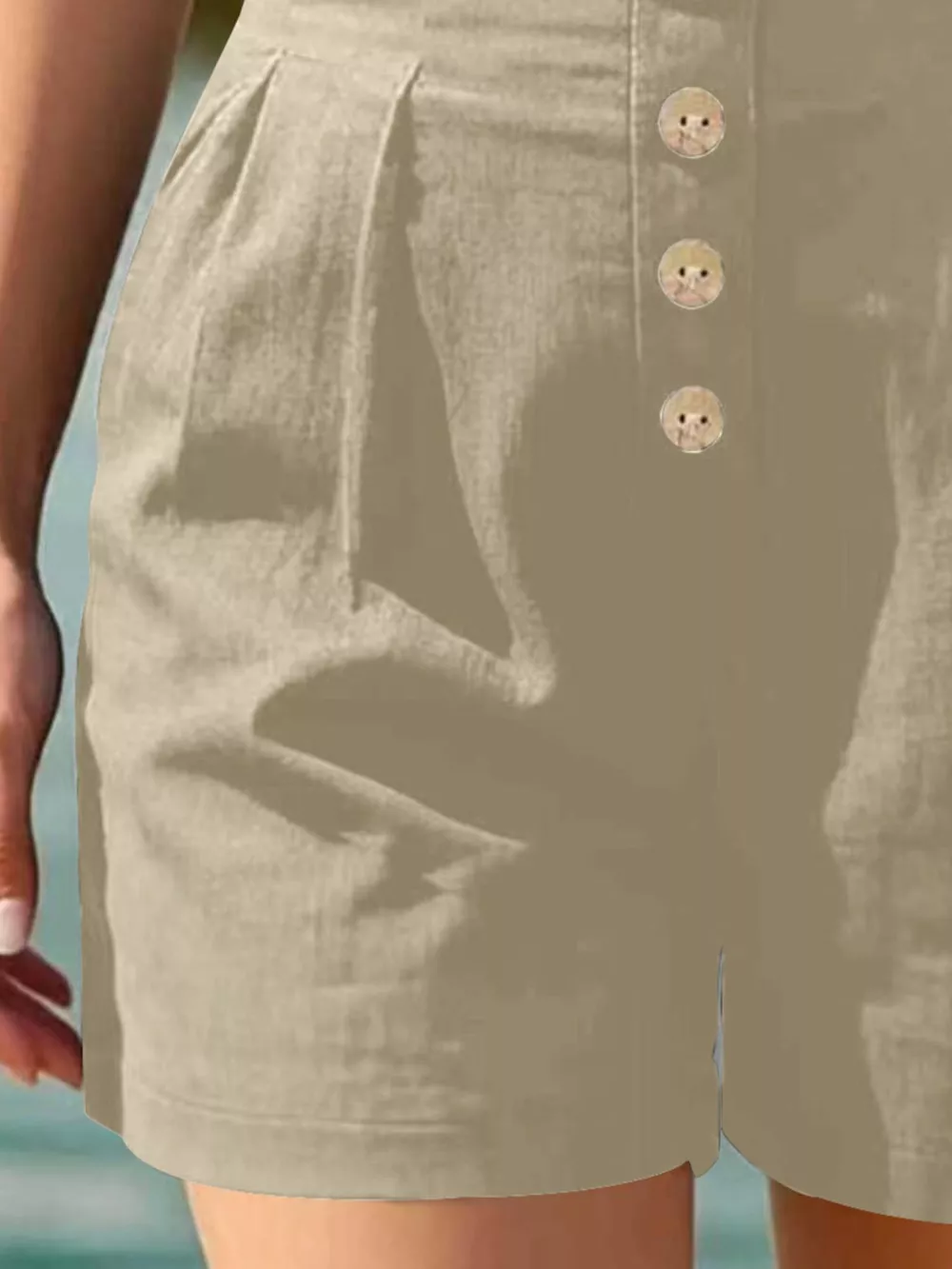 Button Fly High Waist Shorts, image 27