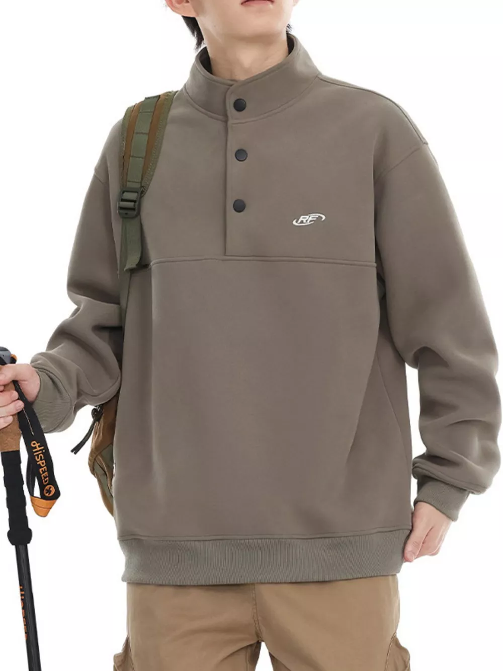 Men's Plus Size Dropped Shoulder Long Sleeve Sweatshirt, image 6