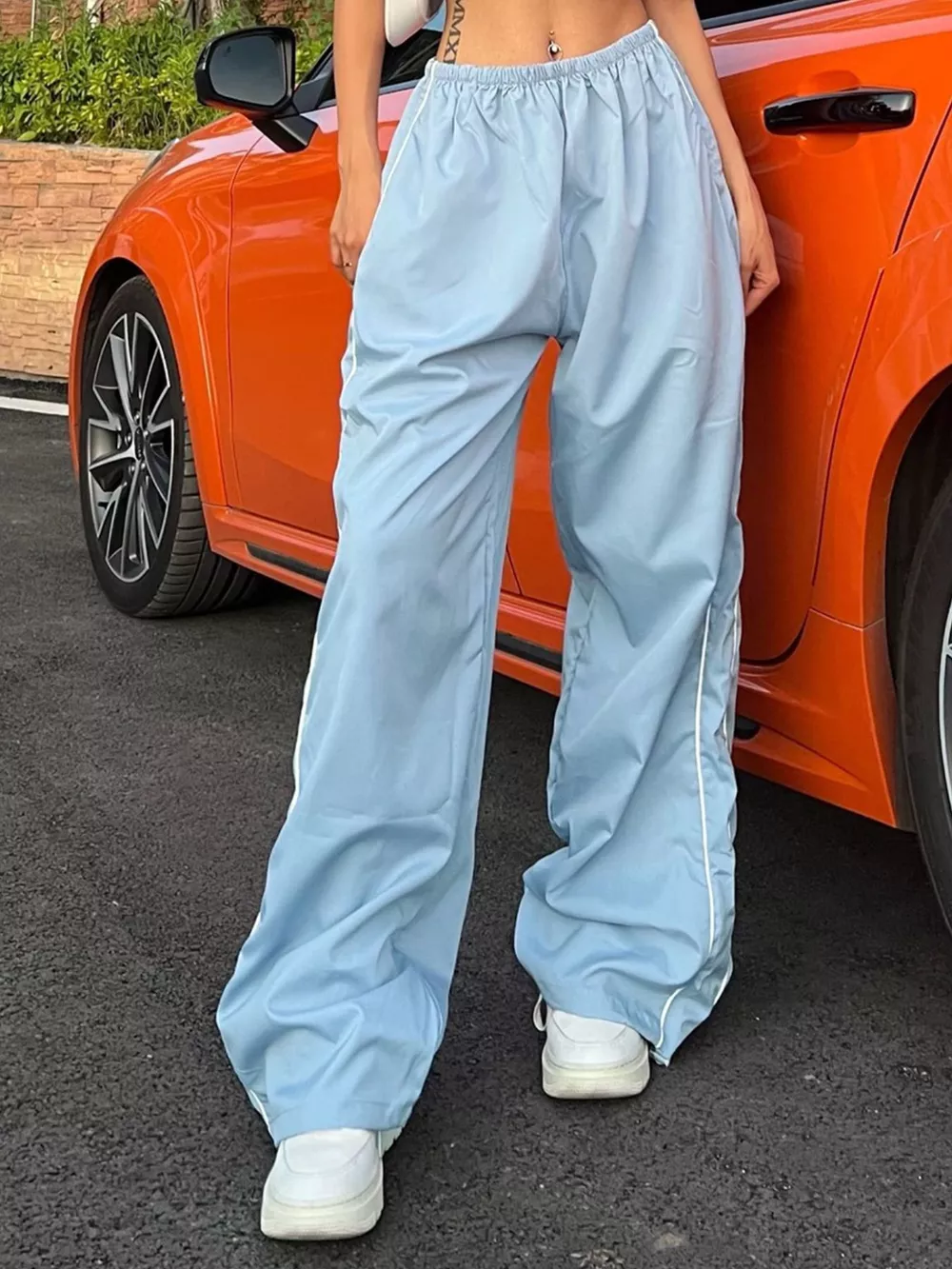 Elastic Waist Wide Leg Pants, image 6