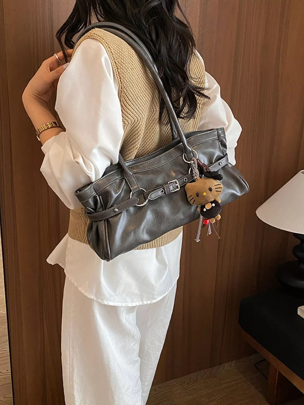 Decorative Buckle Shoulder Bag, image 2