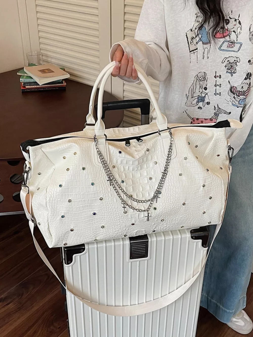 Studded Large Capacity Travel Bag, image 5