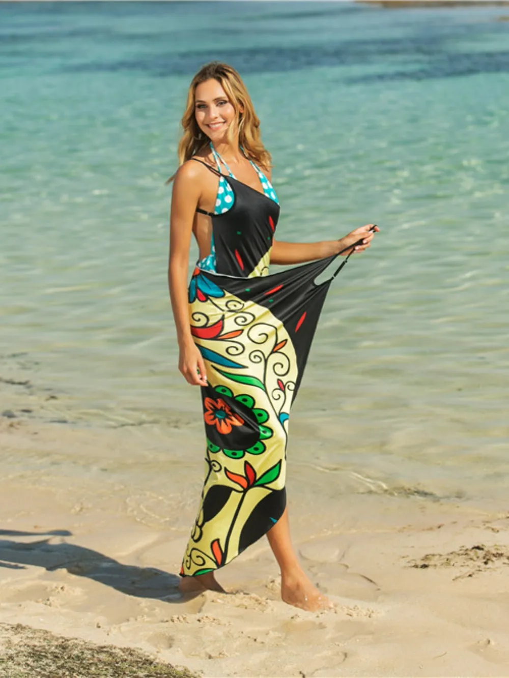 Printed Spaghetti Strap Cover Up, image 6