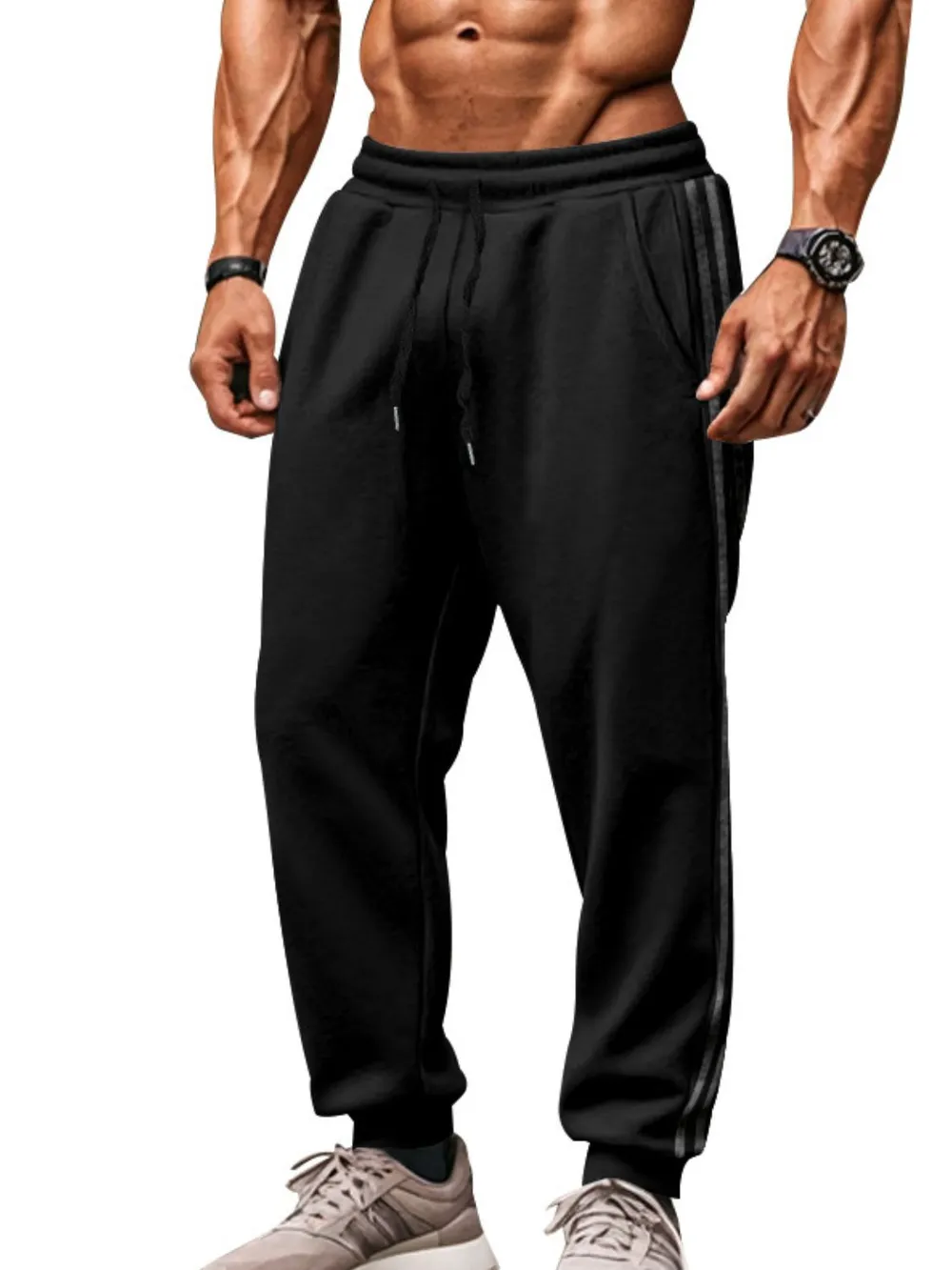 Men's Full Size Drawstring Pants With Pockets Plus Size, image 8