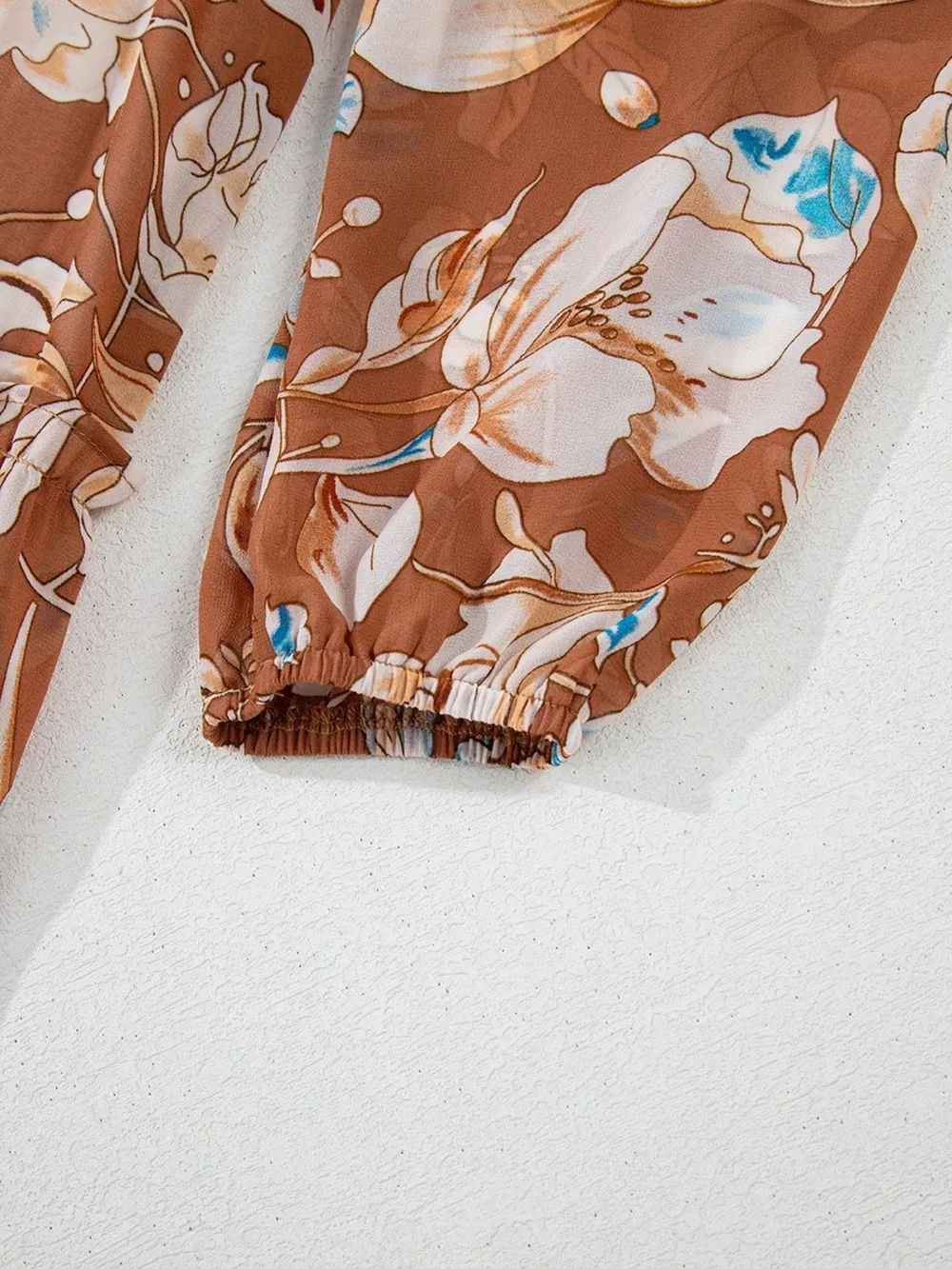 Smocked Printed Long Sleeve Tiered Dress, image 3
