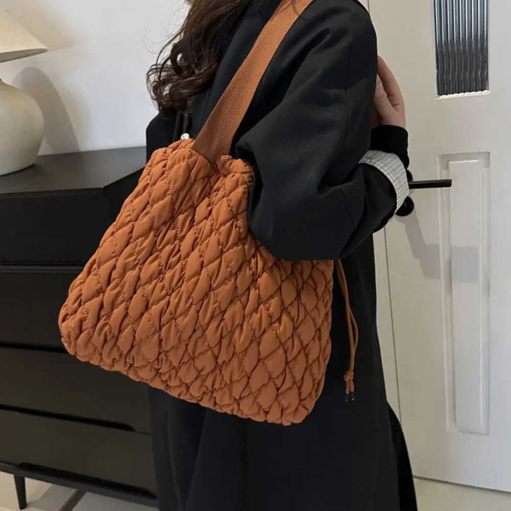 Drawstring Bubble Texture Tote Bag, image 23