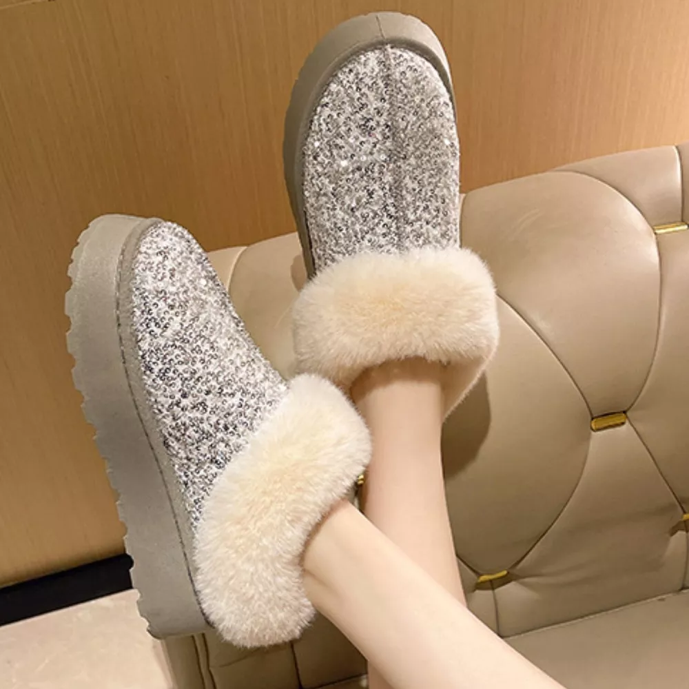 Sequin Round Toe Platform Boots, image 7