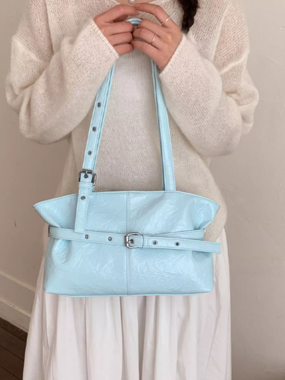 Buckle Detail Shoulder Bag, image 5