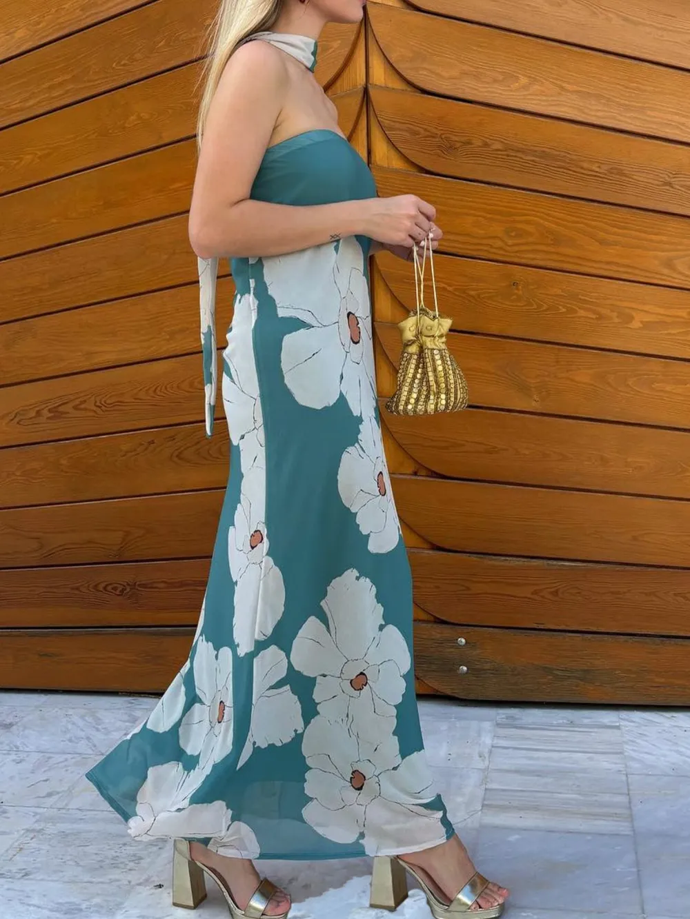 Printed Tube Maxi Dress, image 12