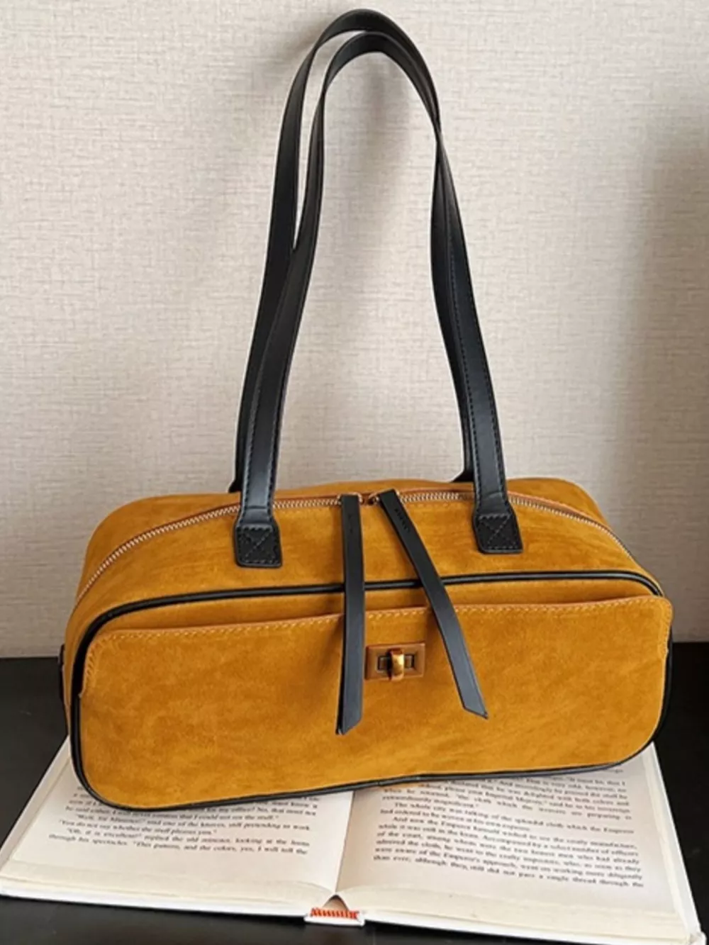 Suede Leather Shoulder Bag, image 3