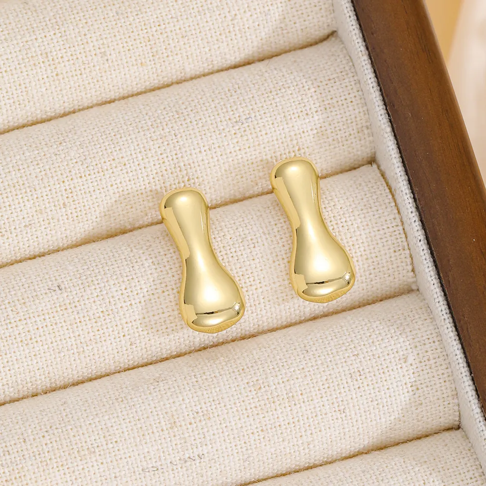 18K Gold-Plated Bubble Letter Stud Earrings, image 7