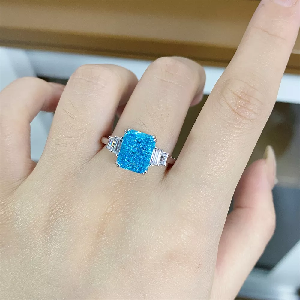925 Sterling Silver Zircon Geometric Ring, image 5