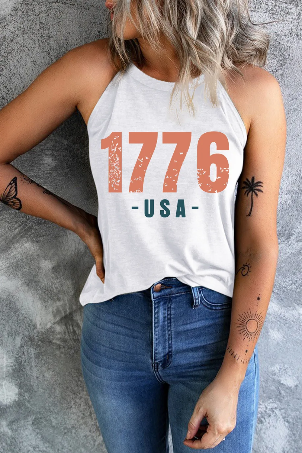 1776 USA Round Neck Tank, image 4