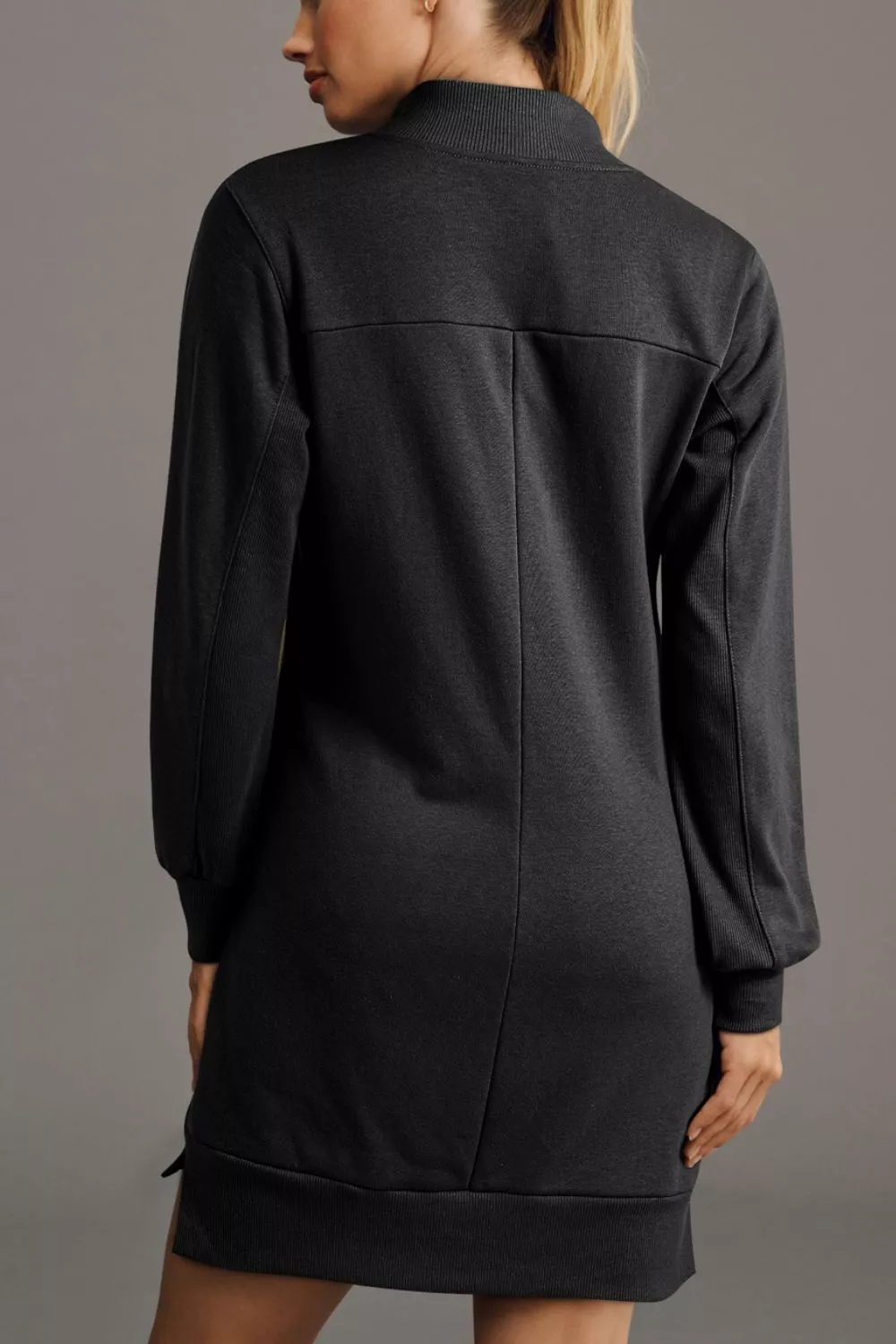 Zip Front Long Sleeve Sweatshirt Dress, image 5