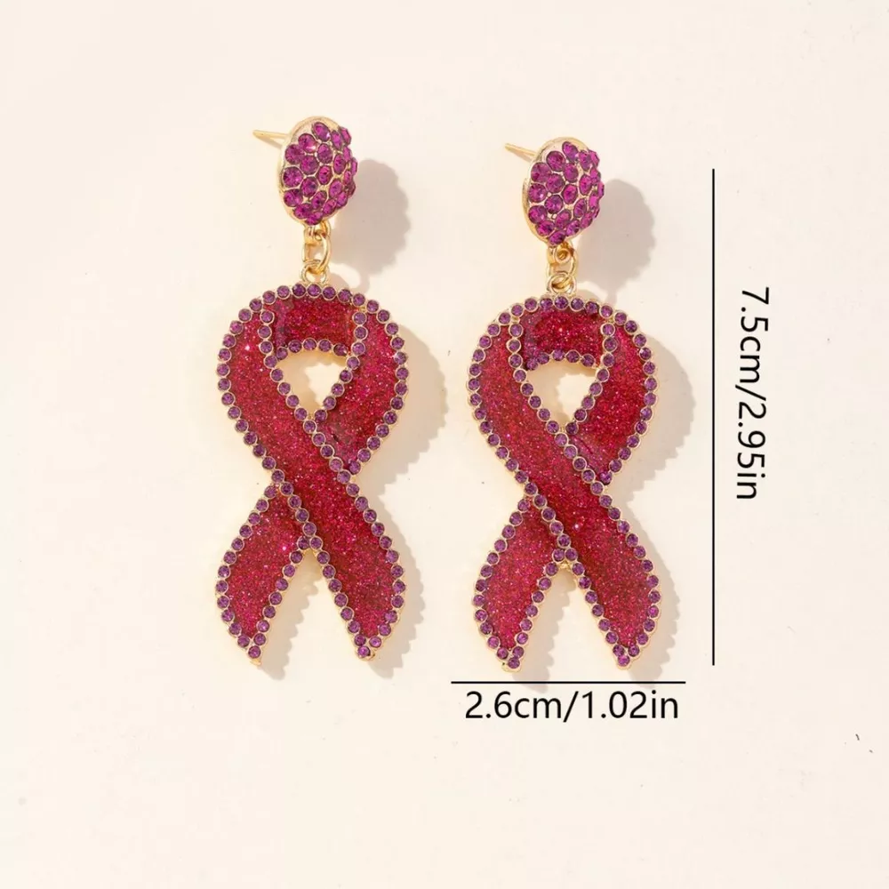 Rhinestone Ribbon Drop Earrings, image 5