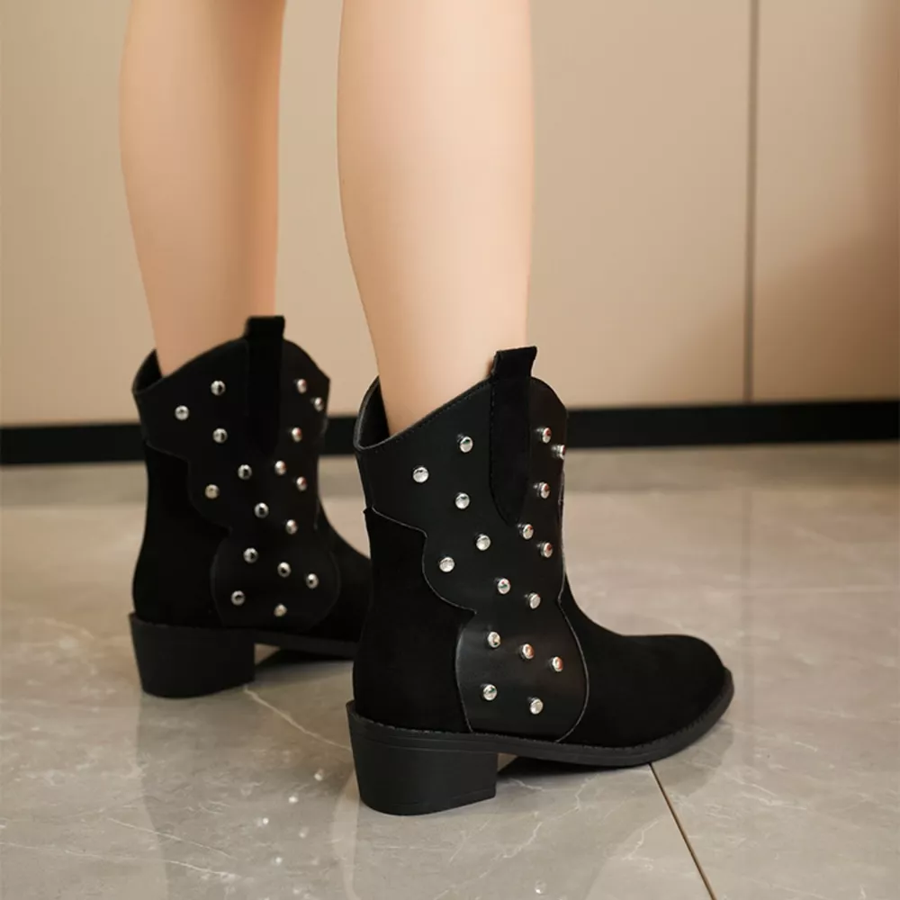 Studded Western Ankle Boots, image 5