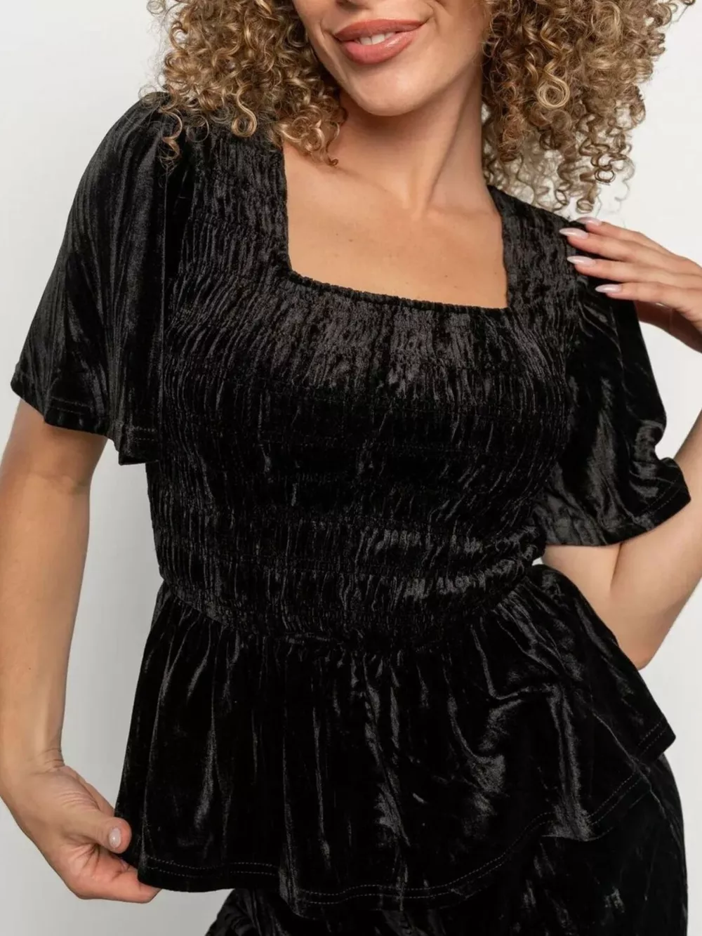 Velvet Top and Wide-Leg Pants Set, image 7