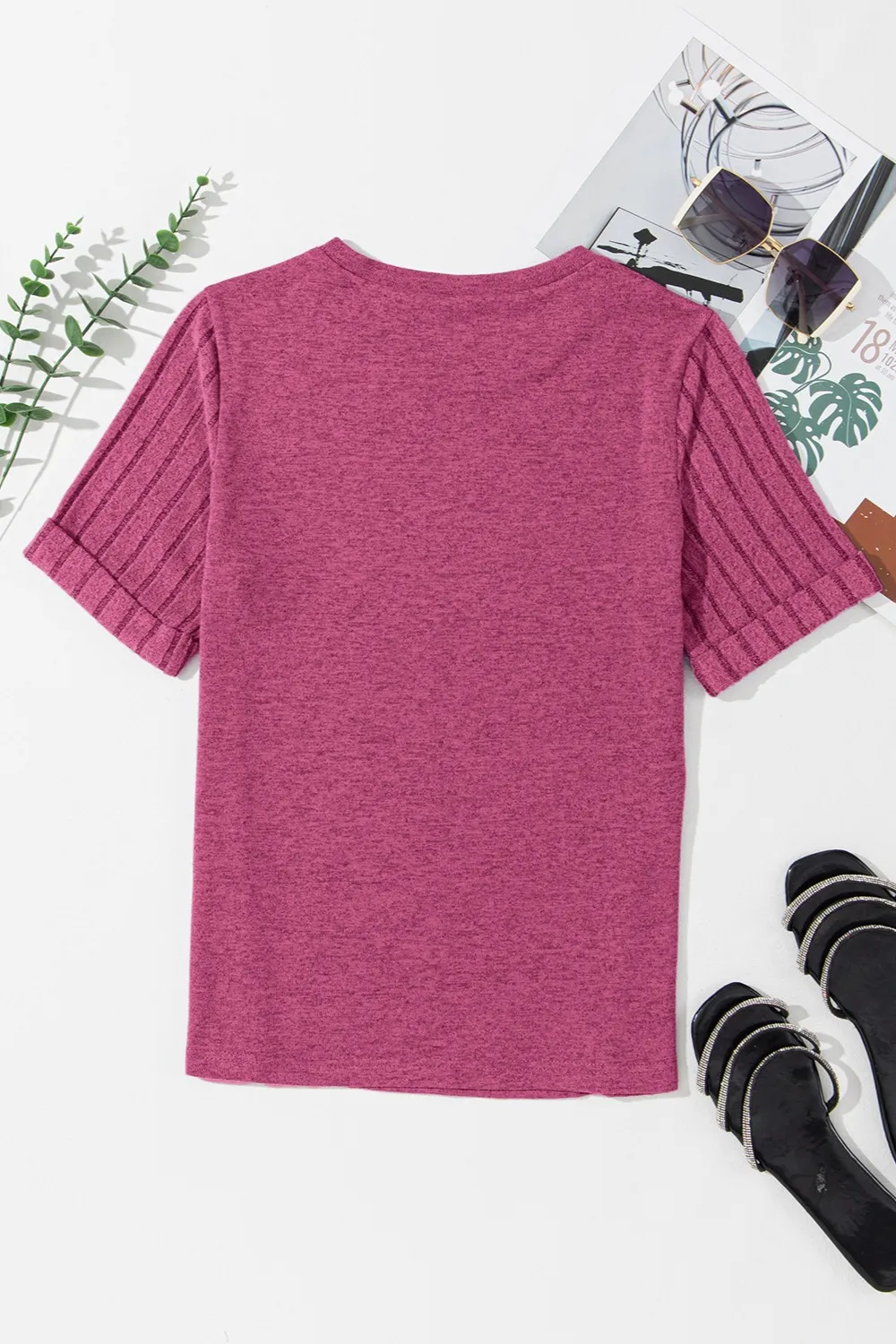 Round Neck Short Sleeve T-Shirt, image 3