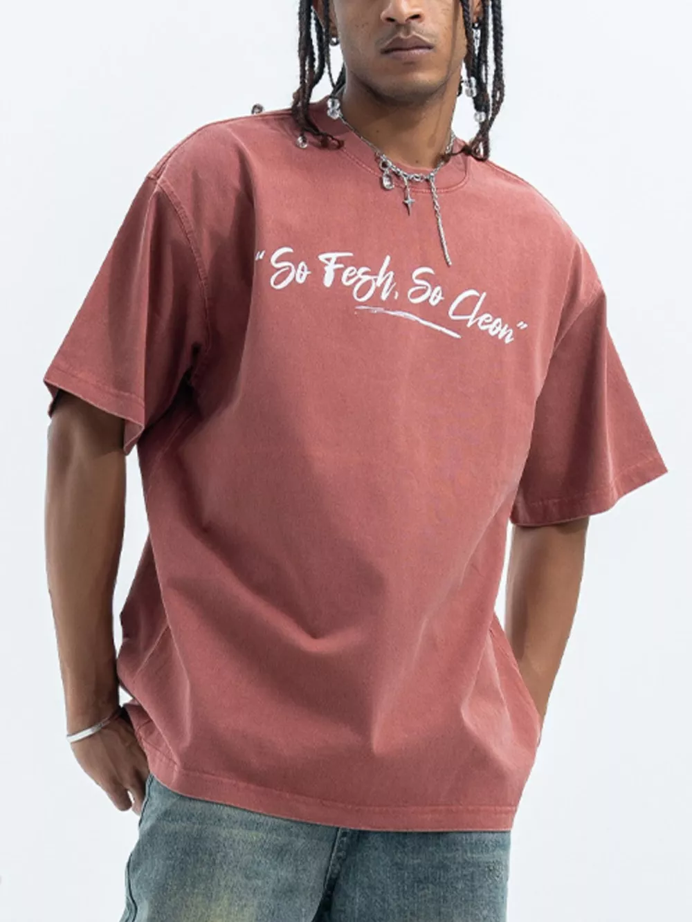 Men's Washed Graphic Oversized T-Shirt, image 2
