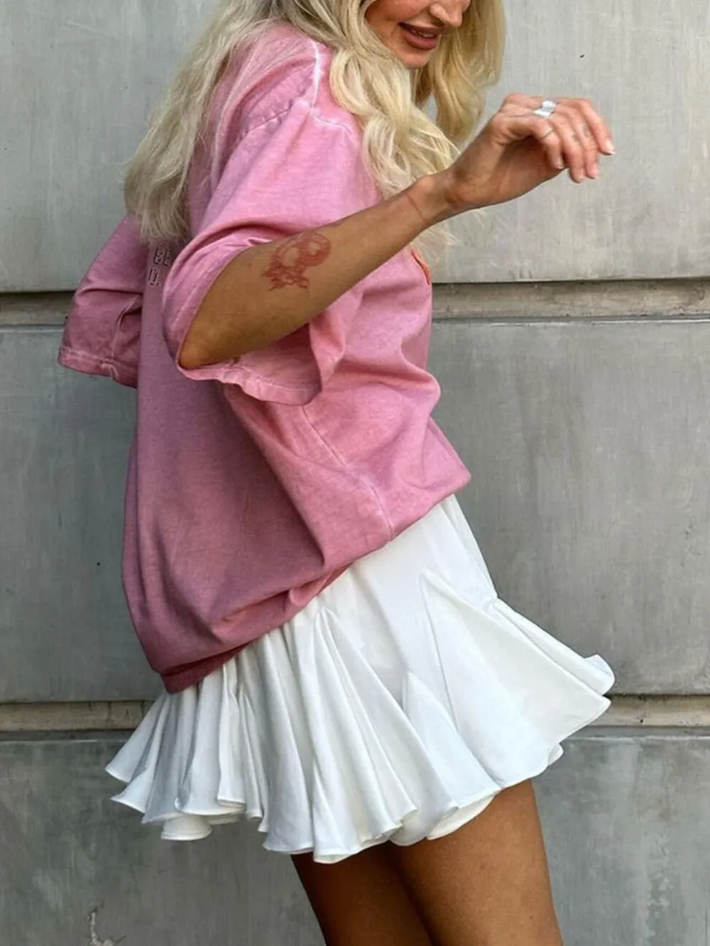 Elastic Waist Ruffled Hem Skirt, image 7